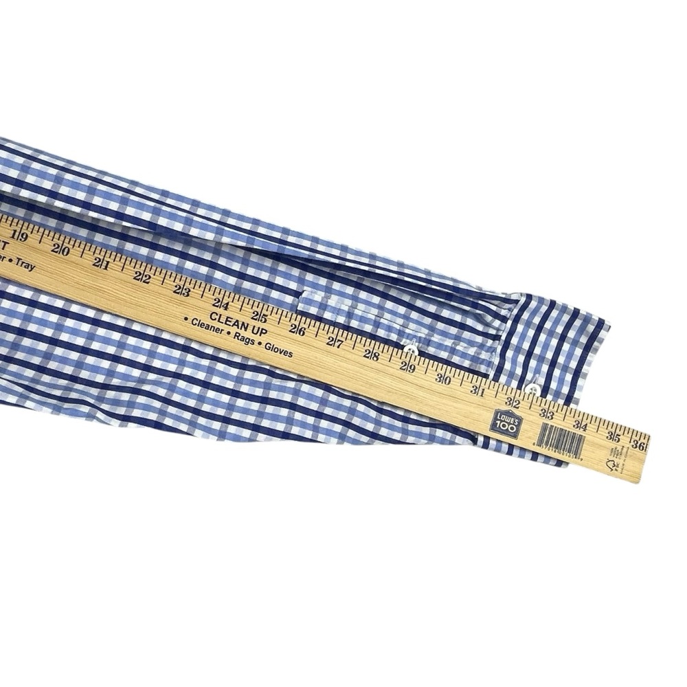 Men's Michael Kors 100% Cotton Blue & White Plaid Long Sleeve Button Down 0023 - Picture 6 of 8
